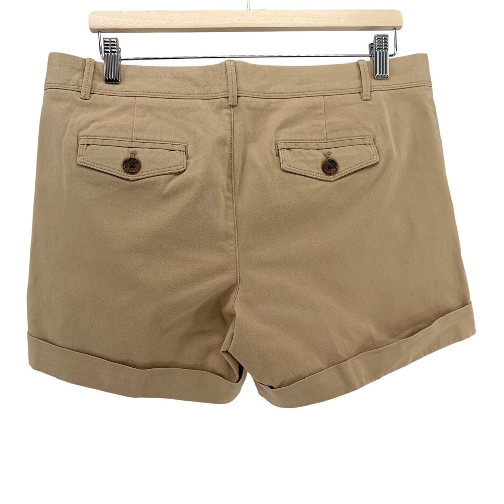 Banana Republic City Chino Khaki Tan Minimalist Cuffed Shorts Womens Size 10 - Picture 5 of 9